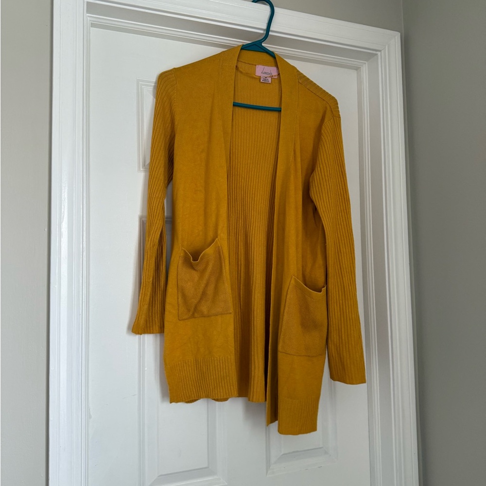 Mustard Yellow Open Front Cardigan